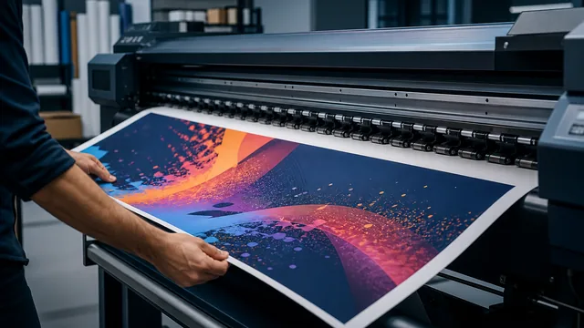Large-format printing production in progress